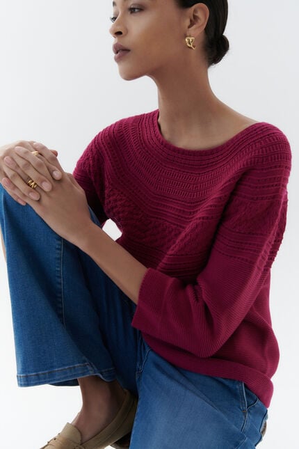 Pull mira rose framboise femme