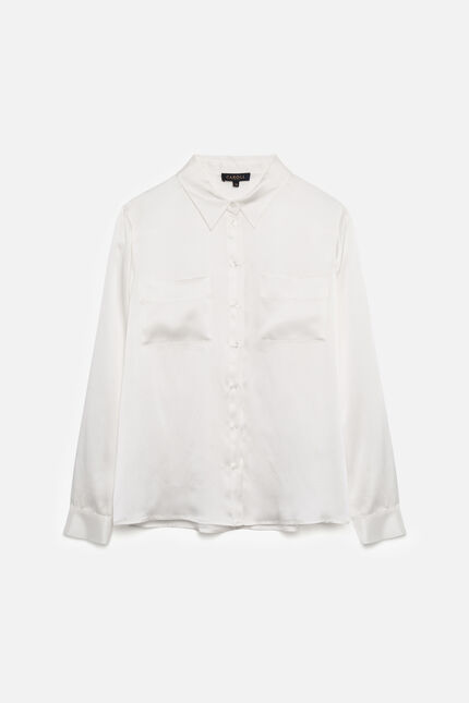 Jeanne b 100% silk shirt ivory woman