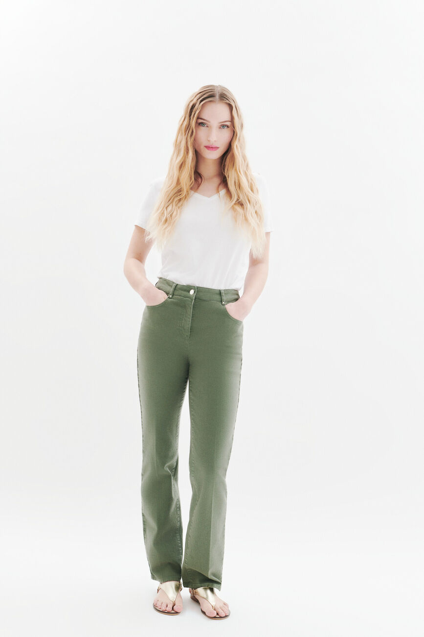 Pcomolong trousers khaki green woman
