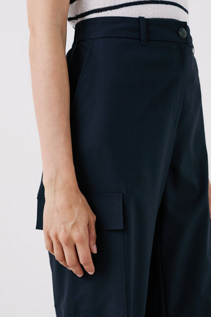 Pantalón portorico azul marino mujer