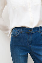 Caleb B cropped denim pants stone denim woman