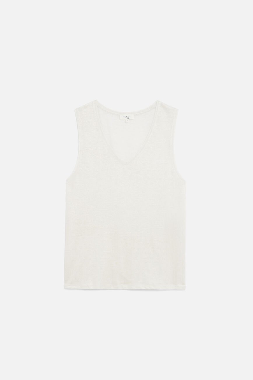 T-shirt Trym 100% lino avorio donna