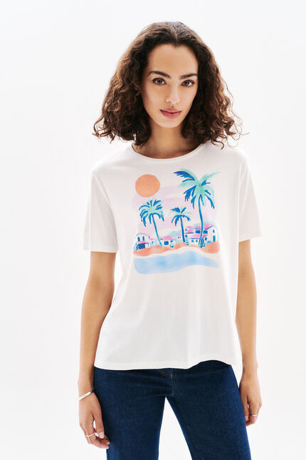 T-shirt Tim-Transat ecru femme