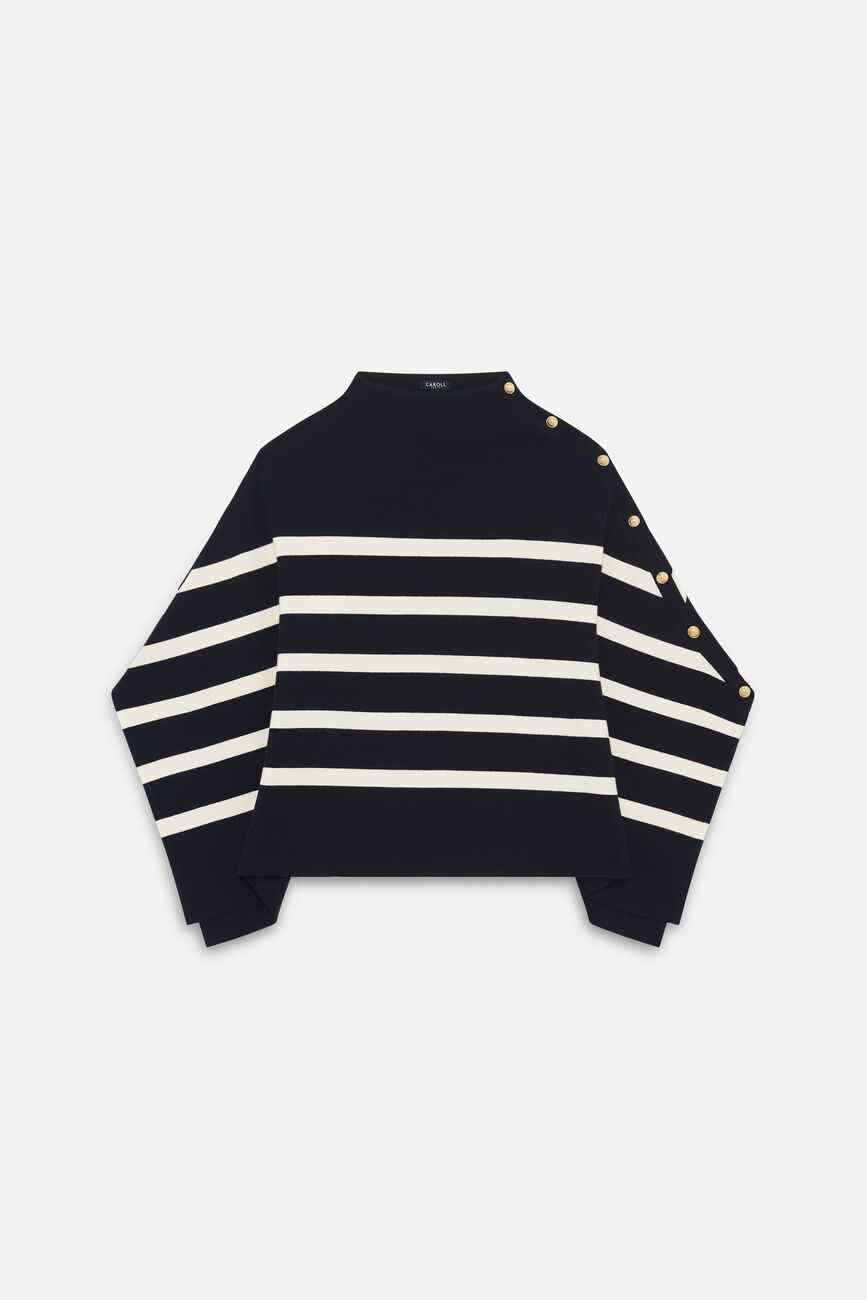 Poncho Helvirane bleu marine femme
