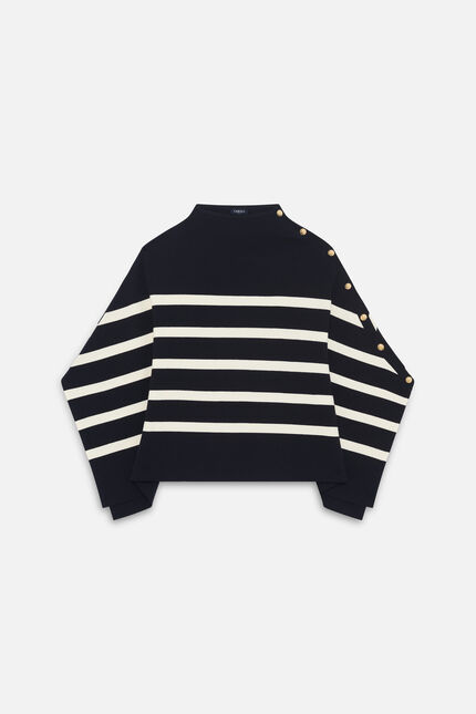 Helvirane poncho navy blue woman