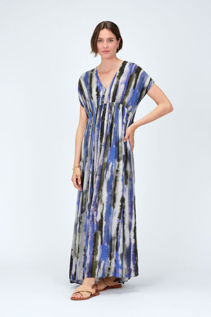 Vestido robra azul turquesa mujer