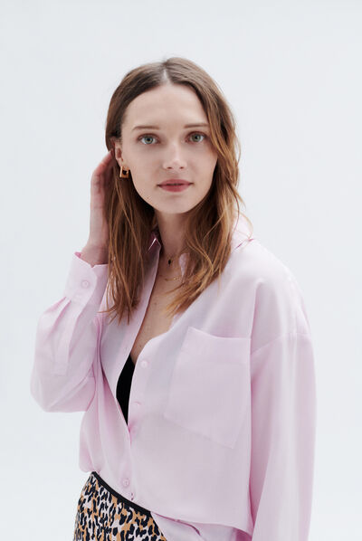 Camisa Cabin rosa pastel mulher