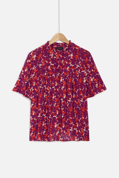 Camisa Tokyo con estampado rojo mujer