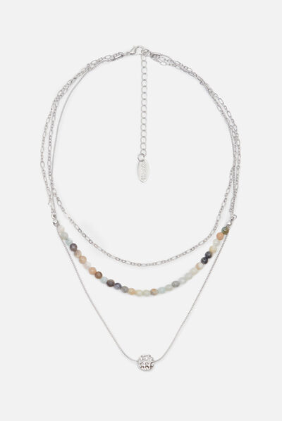 collier misha gris argent femme