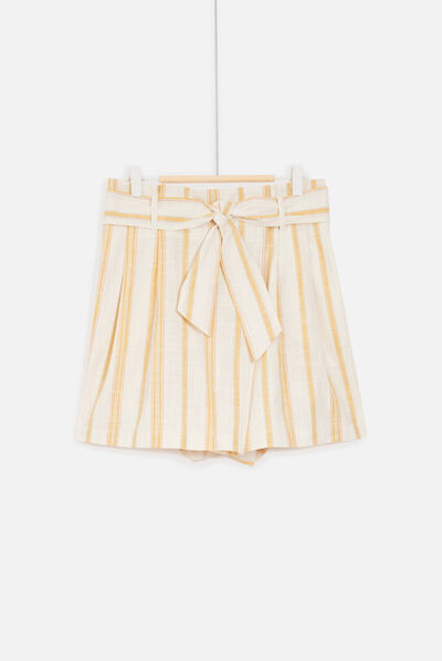 Jupe-short newross à rayures ecru femme