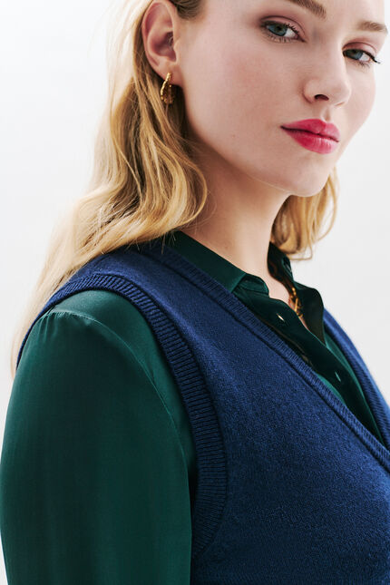 Gilet milou bleu marine femme