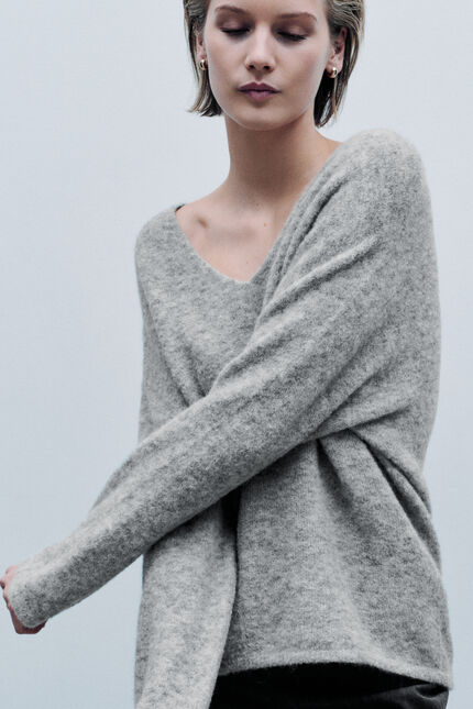 Pull Mterry made in Italy gris clair femme