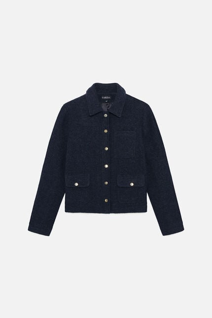 Jacket vminatalaine 100% wool navy blue woman