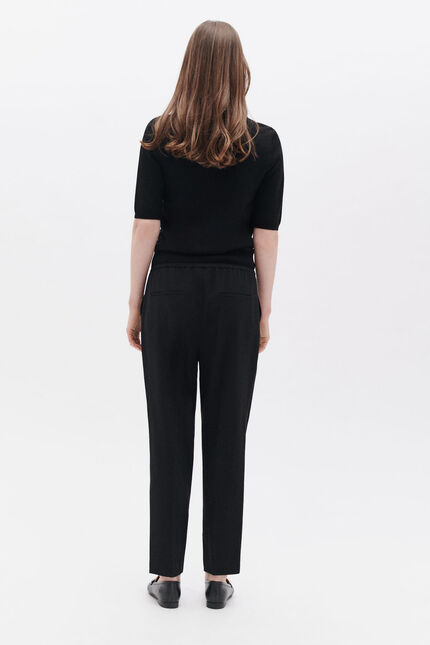 Pantalon pline noir femme