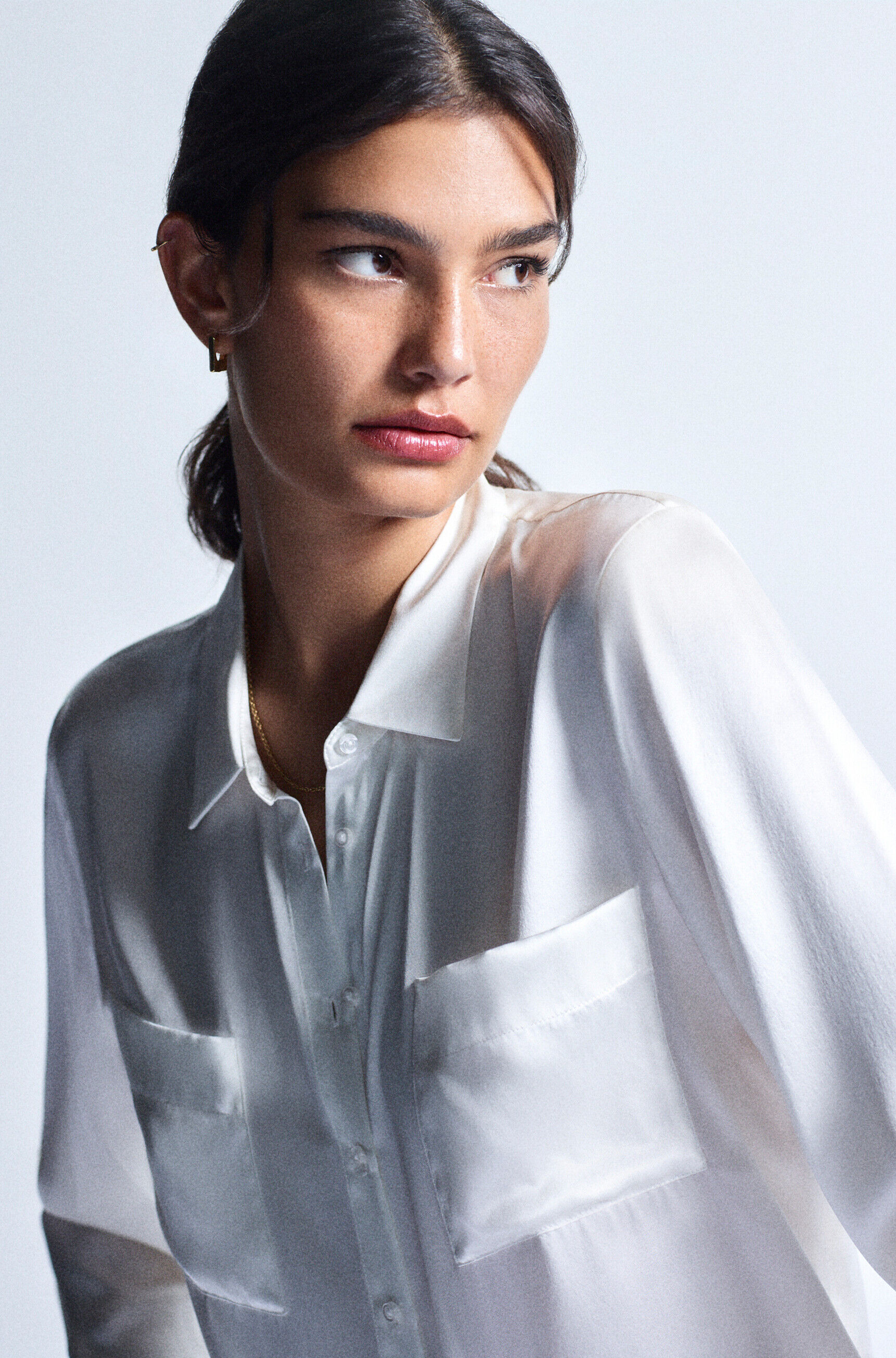 chemise jeanne b 100% soie ivoire femme