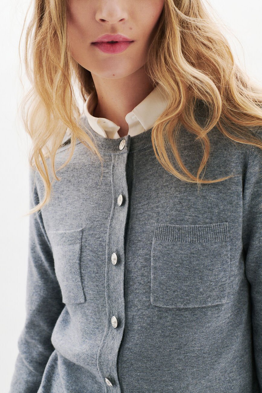 Gilet Marjorie gris femme