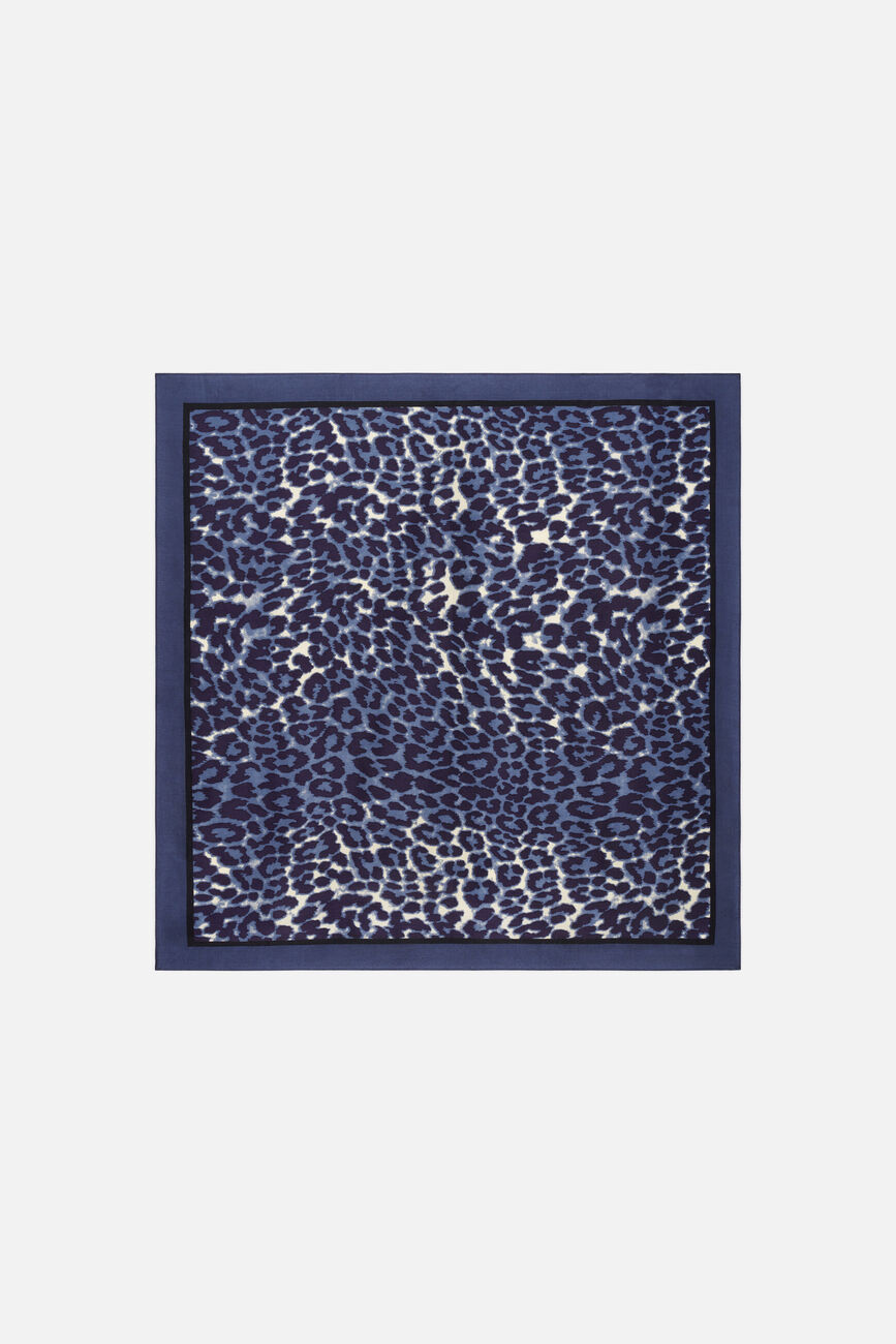 Beasty 100% silk scarf navy blue woman