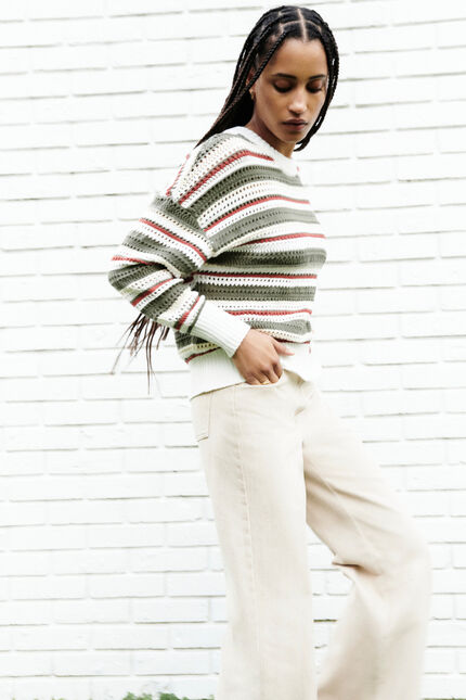 Pull mexico vert femme