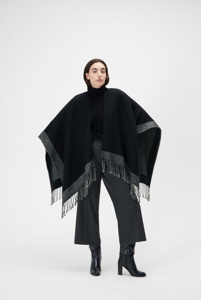 Poncho harone noir femme