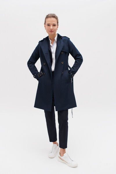 Trench Max blu navy donna