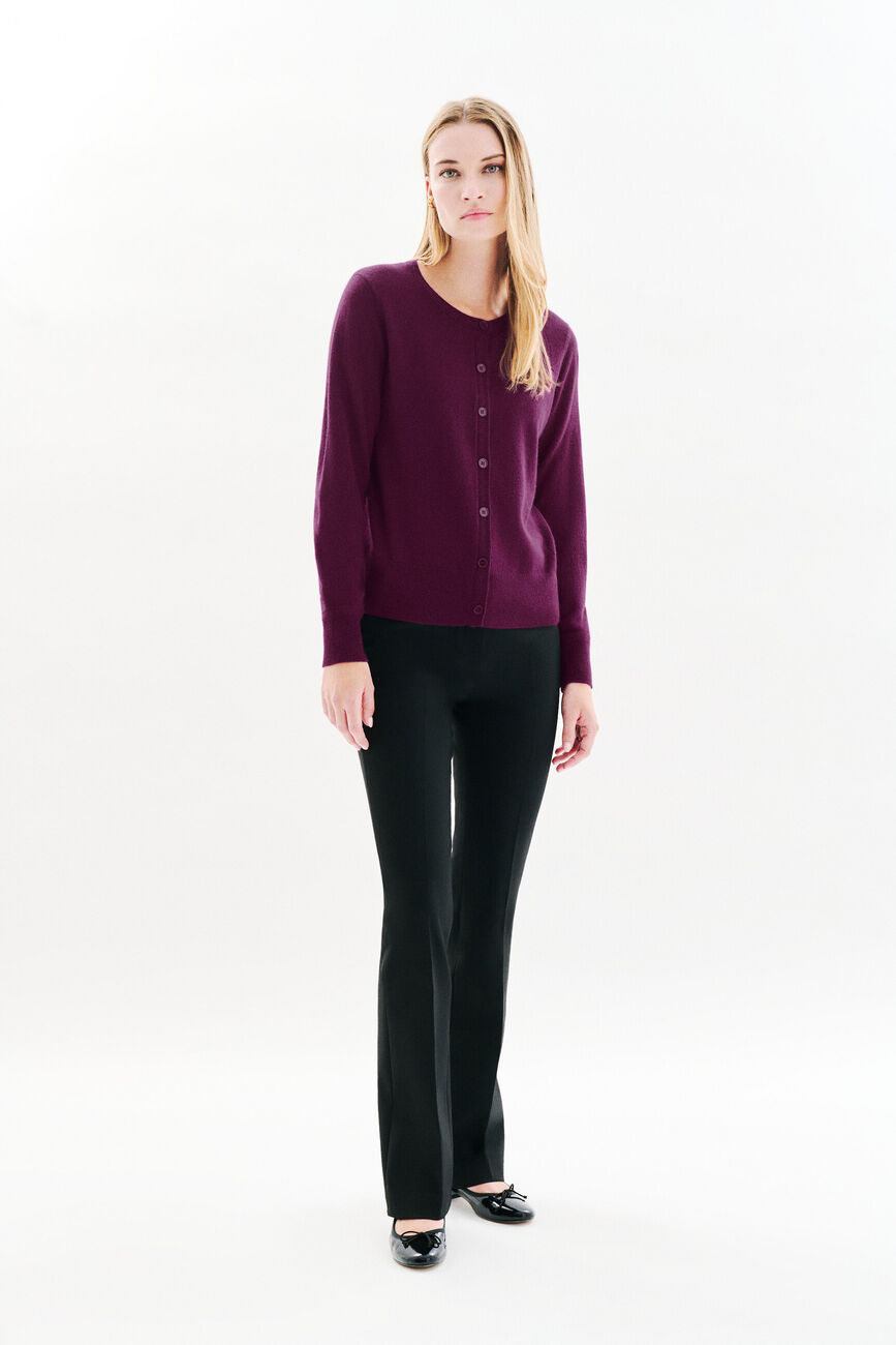mcaroline 100% cashmere cardigan plum woman