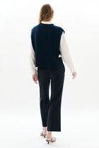 hiris poncho navy blue woman