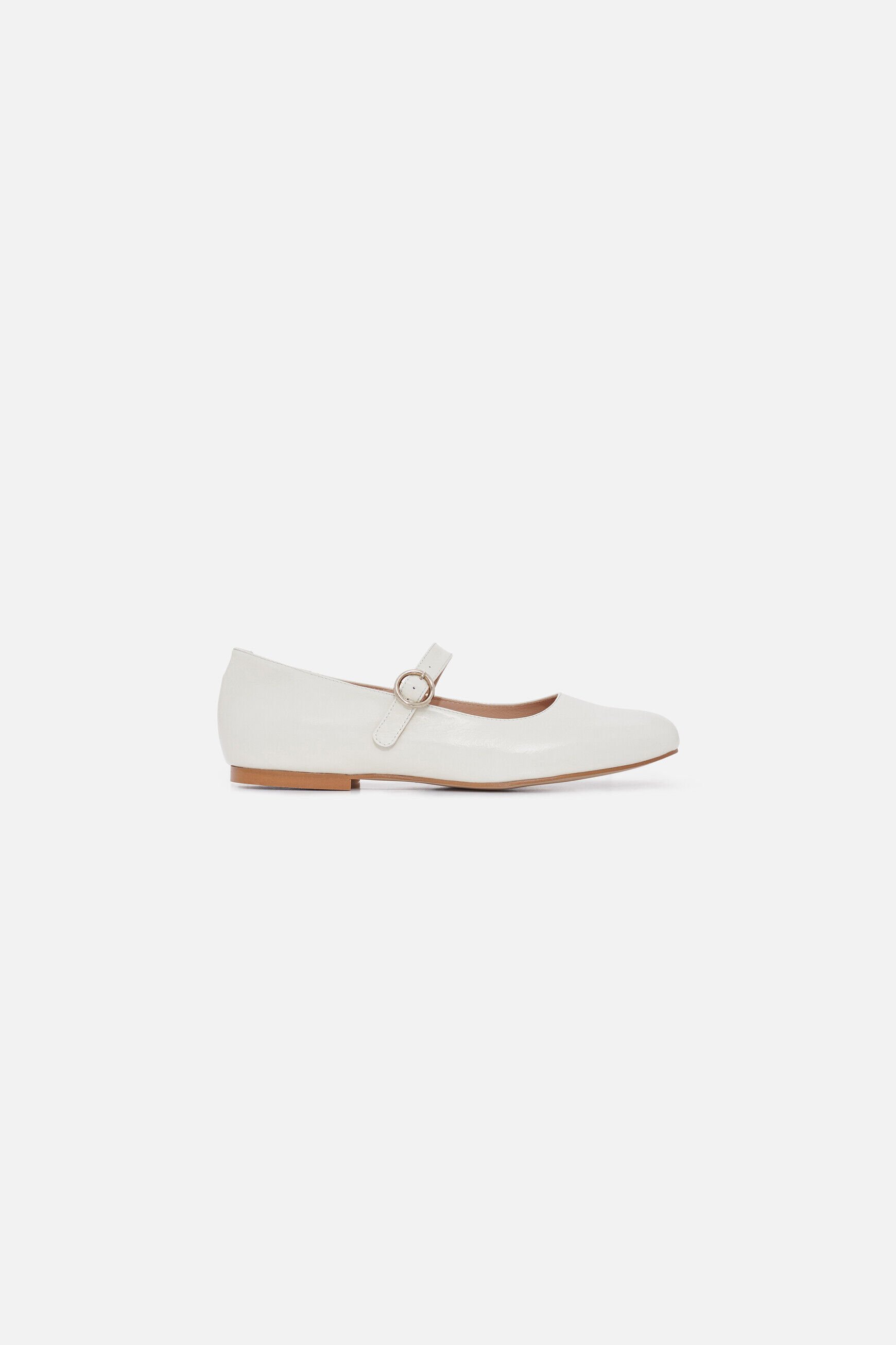 Ballerines Sara en cuir naturel creme femme