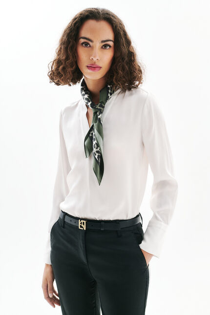 Foulard Beasty 100% soie vert kaki femme