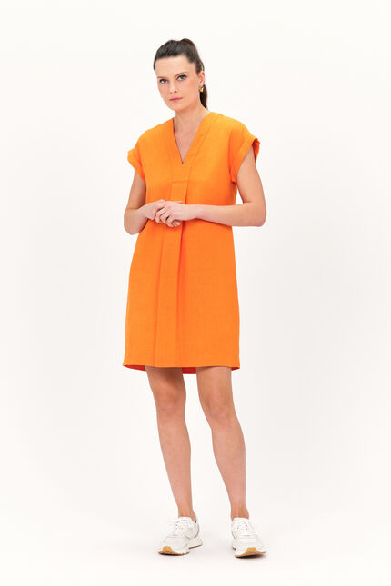 robe mirabelle 100% lin orange femme