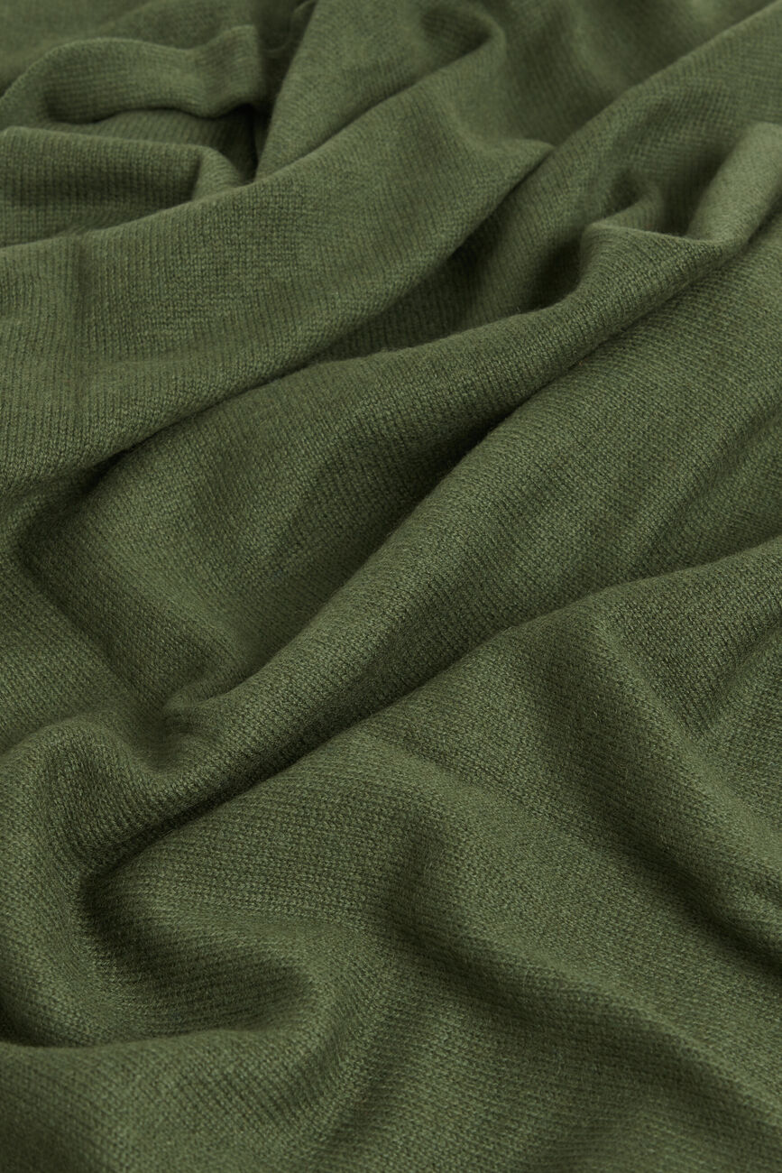 Mabel 100% cashmere scarf khaki green woman
