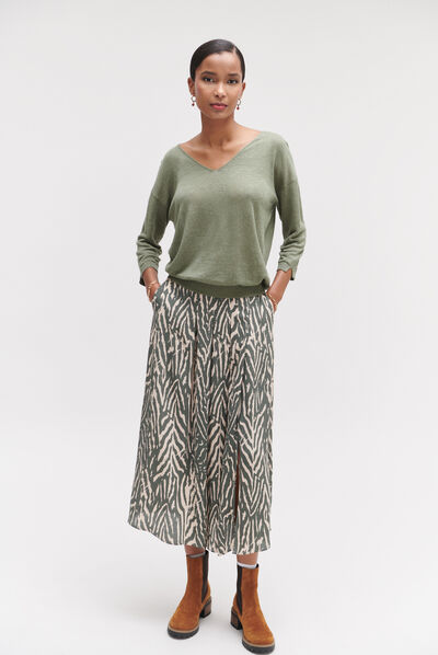 jupe santana safari vert kaki femme