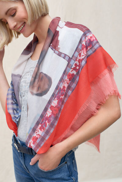 Foulard Ecole rose fushia femme