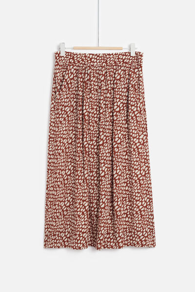 jupe tawney à motif bicolore marron cognac femme