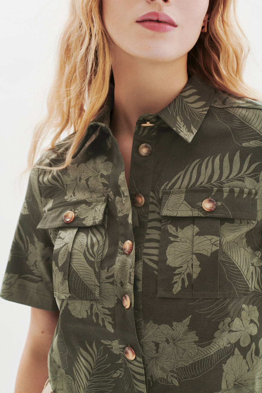 Chemise Cleo vert kaki femme