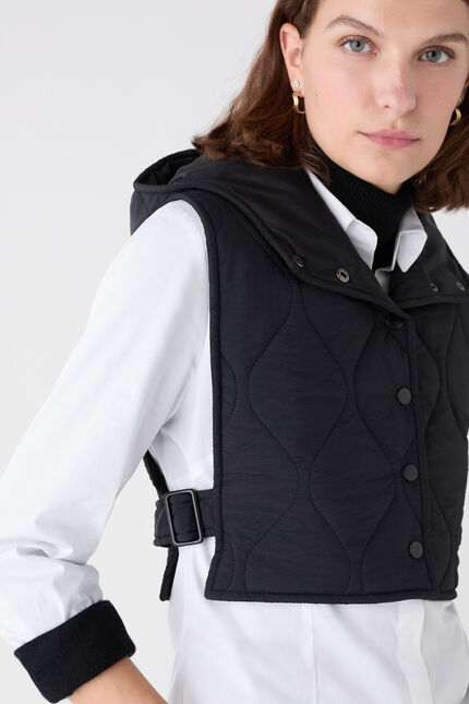Poncho Ytania noir femme