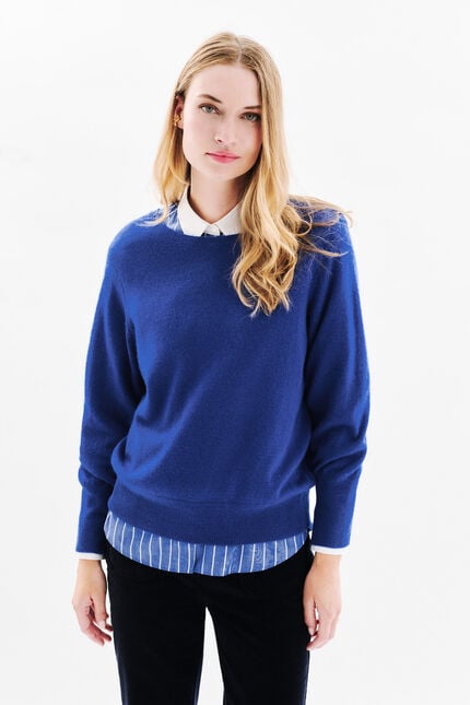 100% cashmere mchelsea sweater electric blue woman