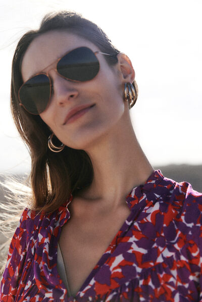 Camicia Tokyo a motivi rosso donna