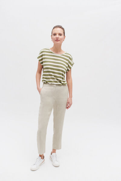 pantalon allan beige femme