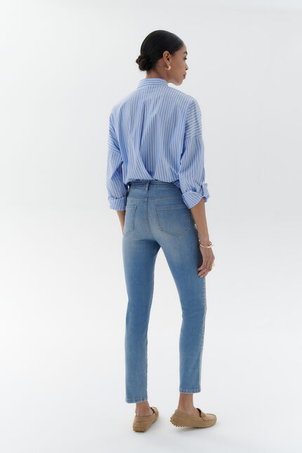 Pantalon pims denim baby bleu femme