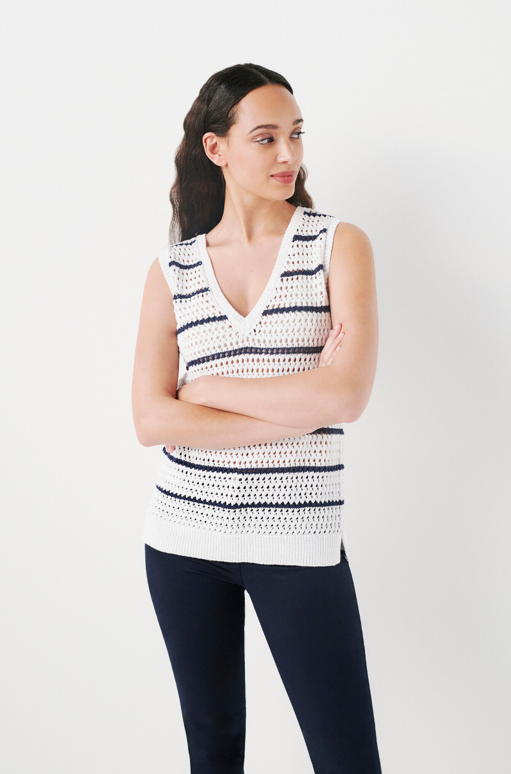 Pull mkaren blanc femme
