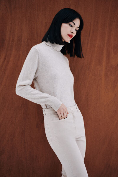 pull dylan b 100% cachemire beige femme