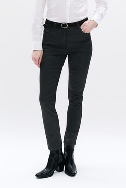 pantalon tony effet enduit noir femme