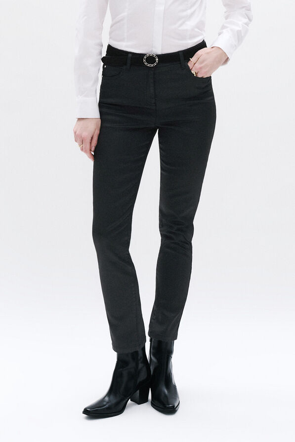 Broek met coatingeffect Tony zwart vrouw