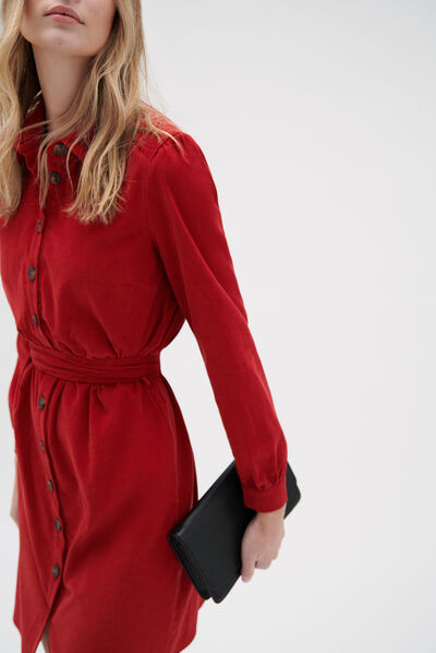 robe rio velours rouge femme
