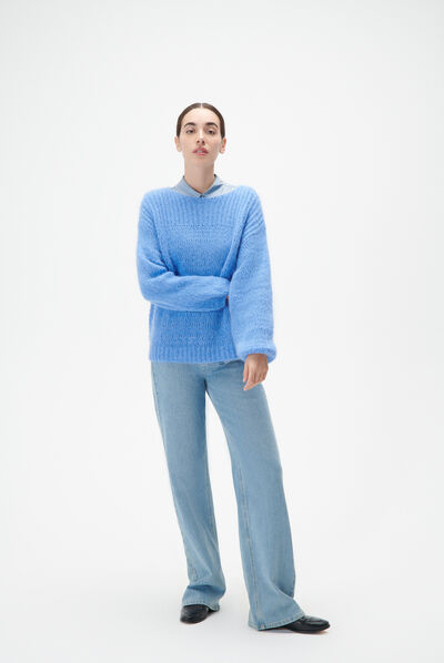 Pull mcandy denim baby bleu femme