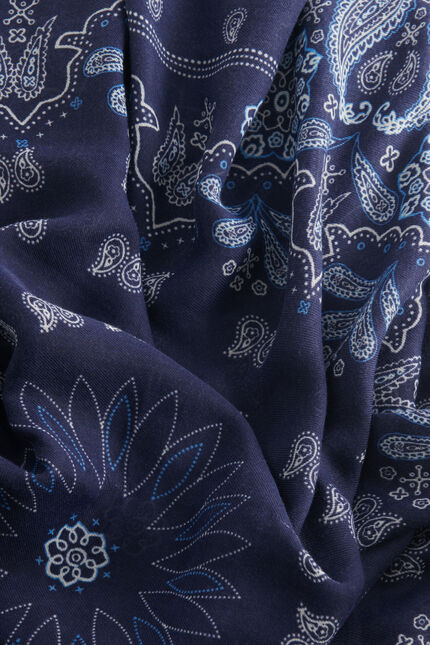 Foulard blue bleu marine femme