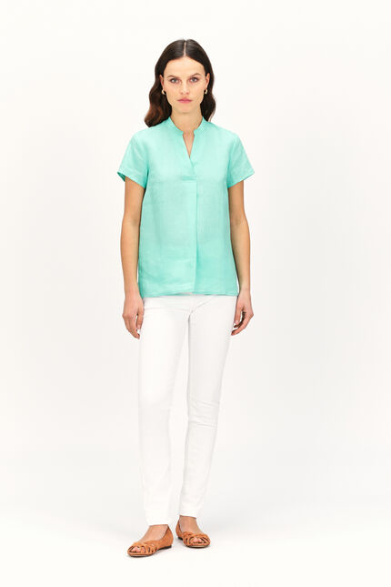 blouse kat 100% lin vert menthe femme