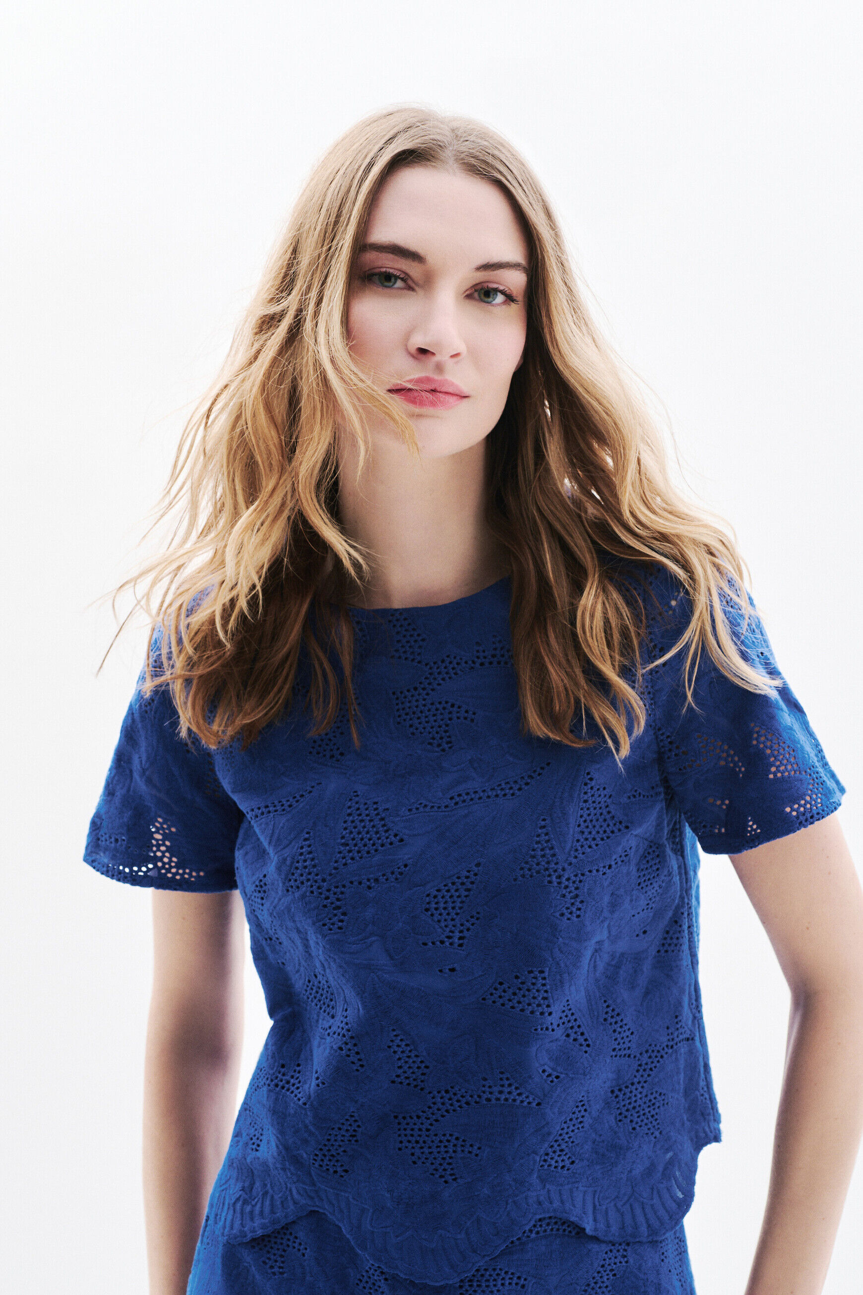 Blouse Calvie bleu roi femme