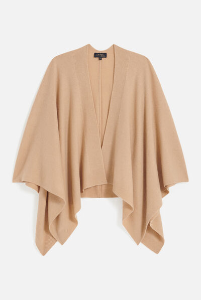 Poncho hera camel femme