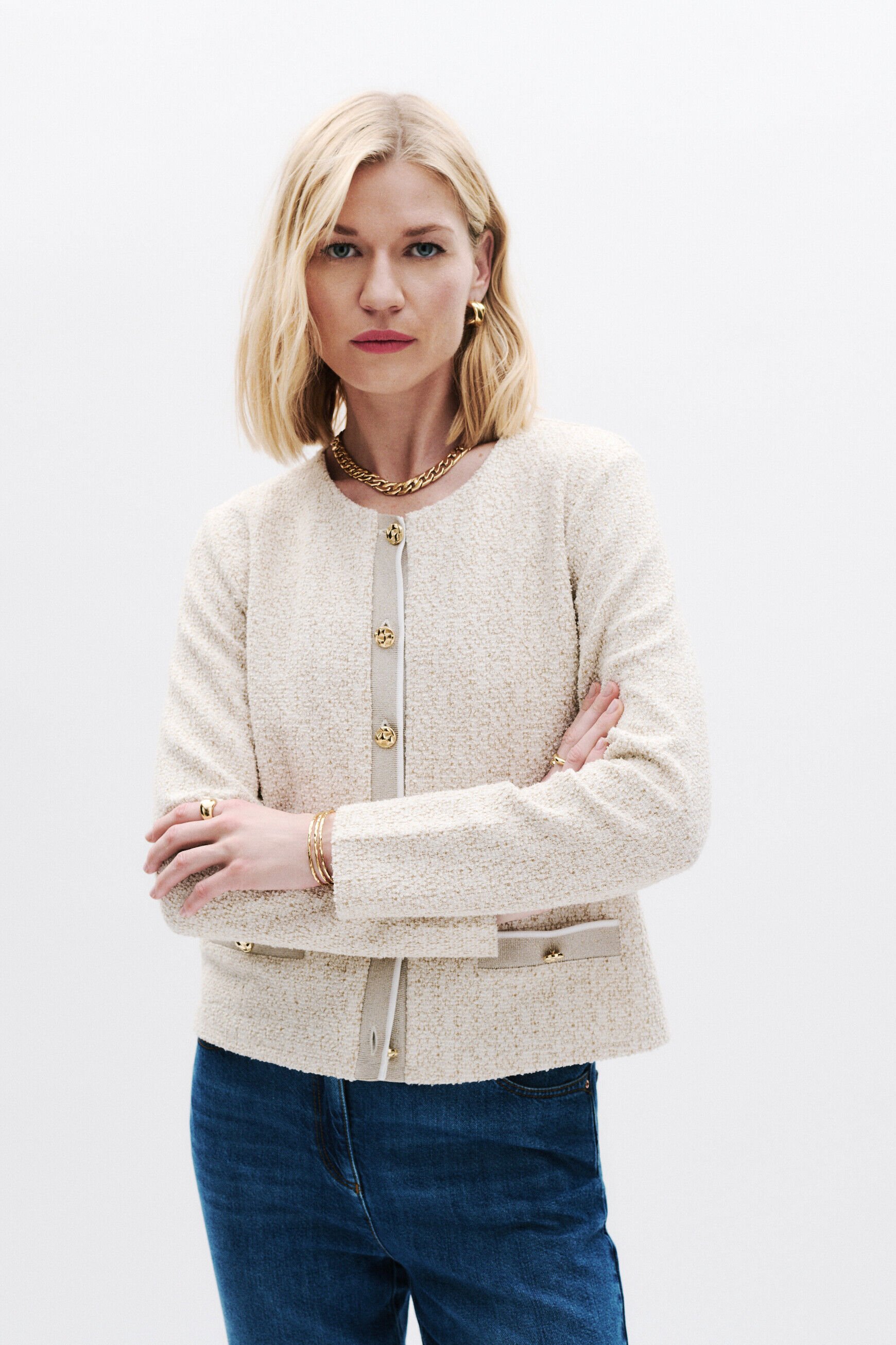 T-shirt Tweedy creme femme